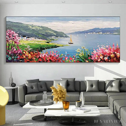 BUYARTVIEW Seaside Charm – Impressionist Coastal Landscape Painting - image 6