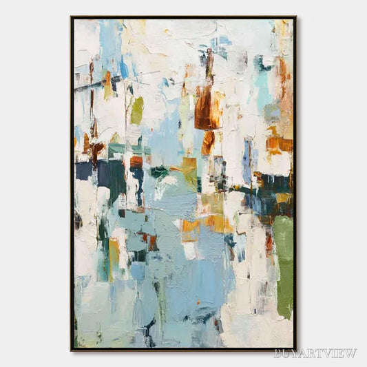 BUYARTVIEW Winter'S Whisper – Textured Abstract Oil Painting - image 1