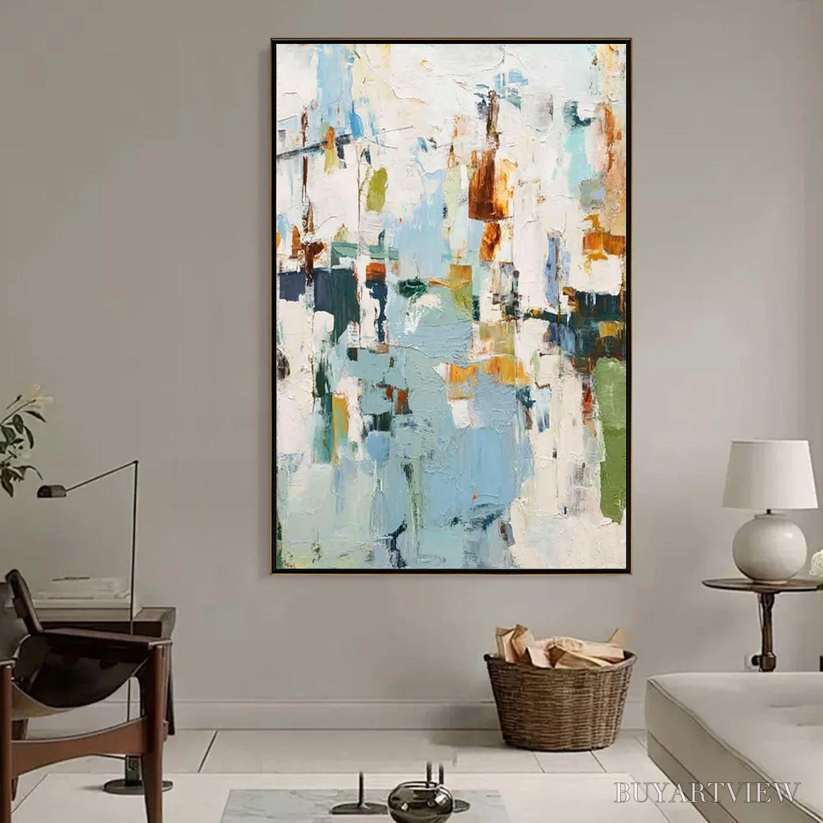 BUYARTVIEW Winter'S Whisper – Textured Abstract Oil Painting - image 2