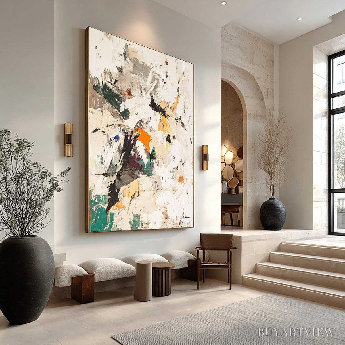 BUYARTVIEW Winter'S Kiss – Textured Abstract Impasto Oil Painting - image 3