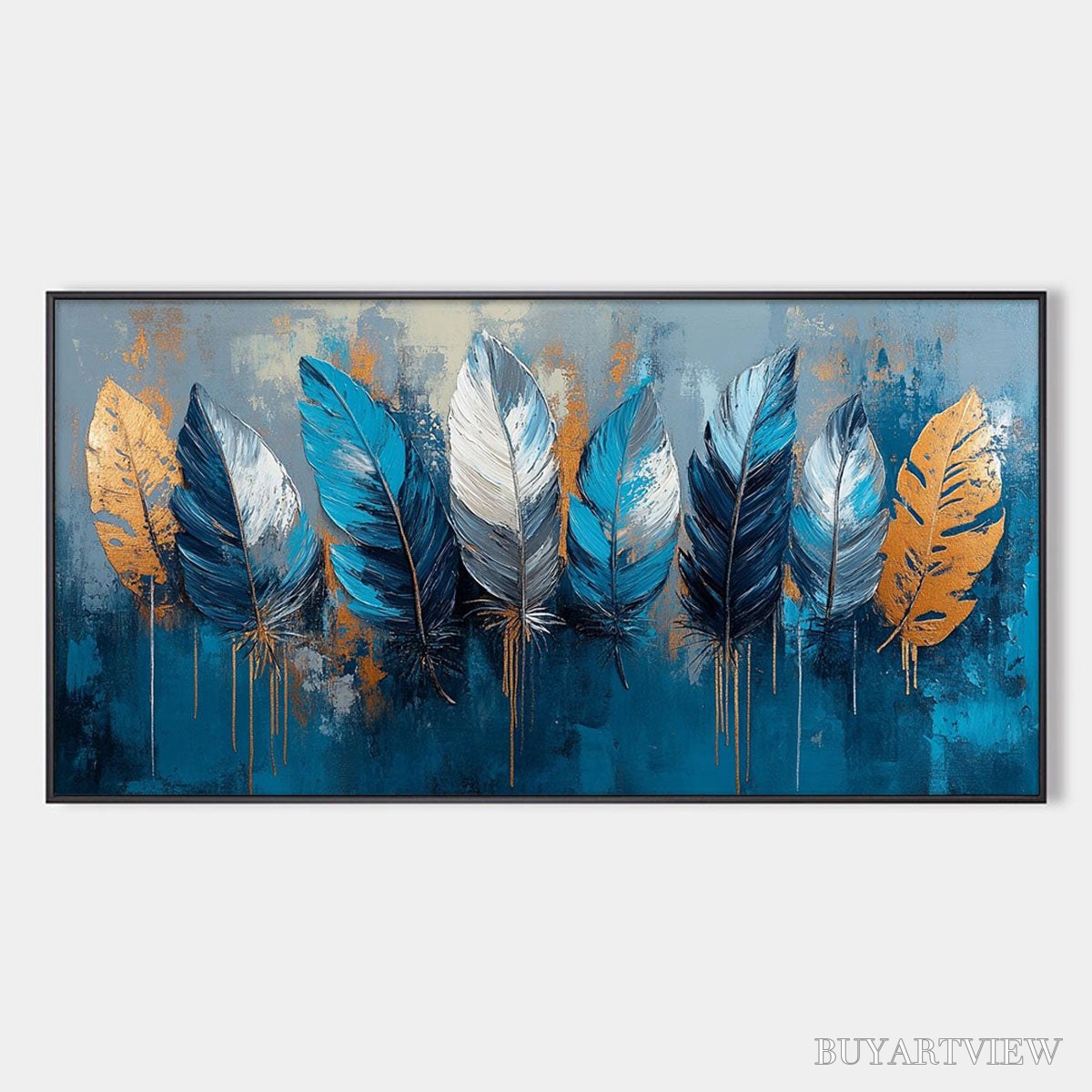 BUYARTVIEW Ethereal Feathers – Textured Still Life Oil Painting - image 1