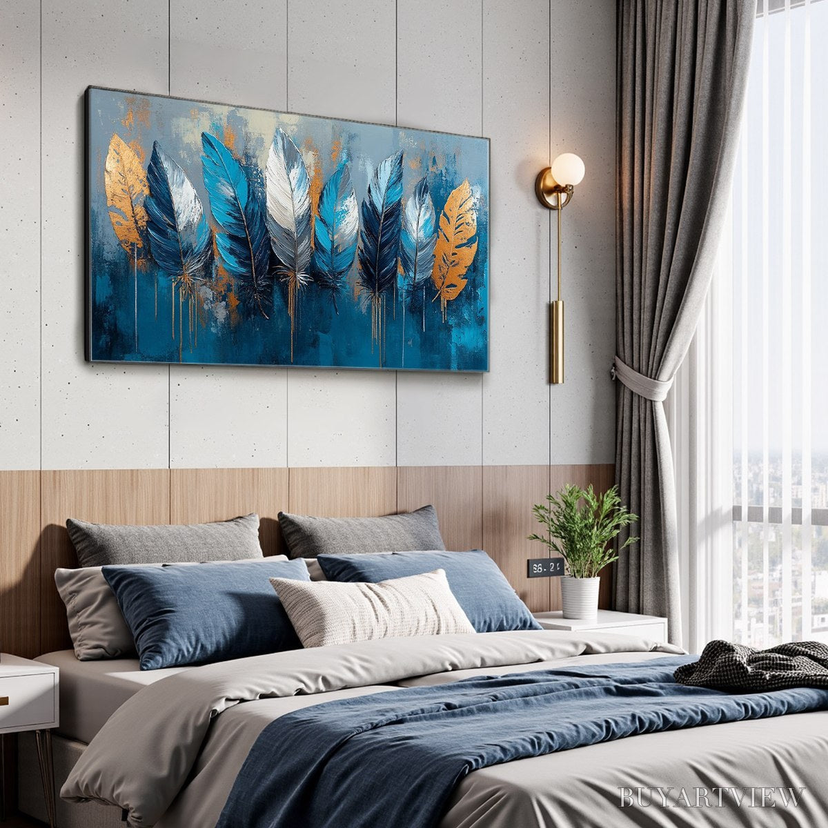 BUYARTVIEW Ethereal Feathers – Textured Still Life Oil Painting - image 4