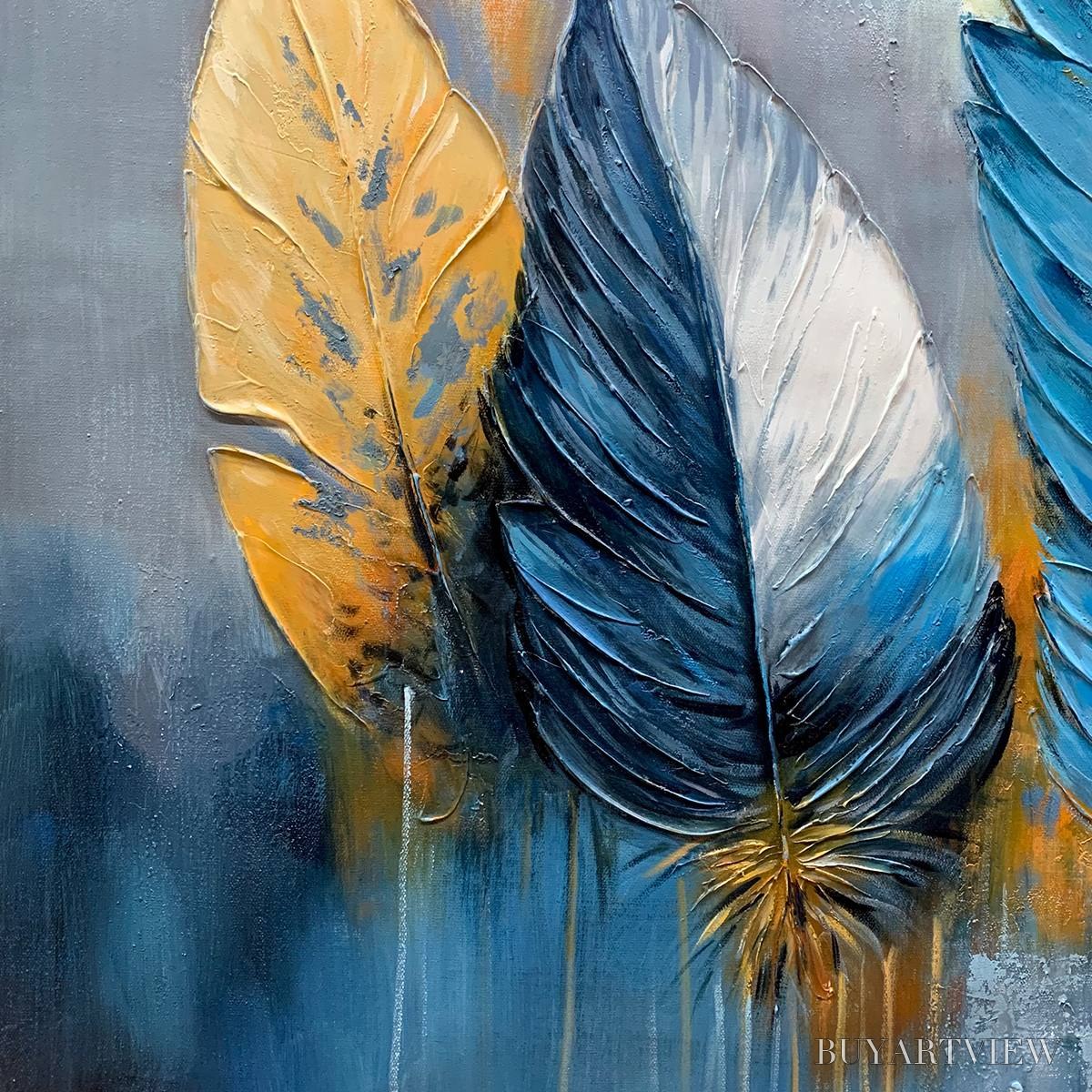 BUYARTVIEW Ethereal Feathers – Textured Still Life Oil Painting - image 5