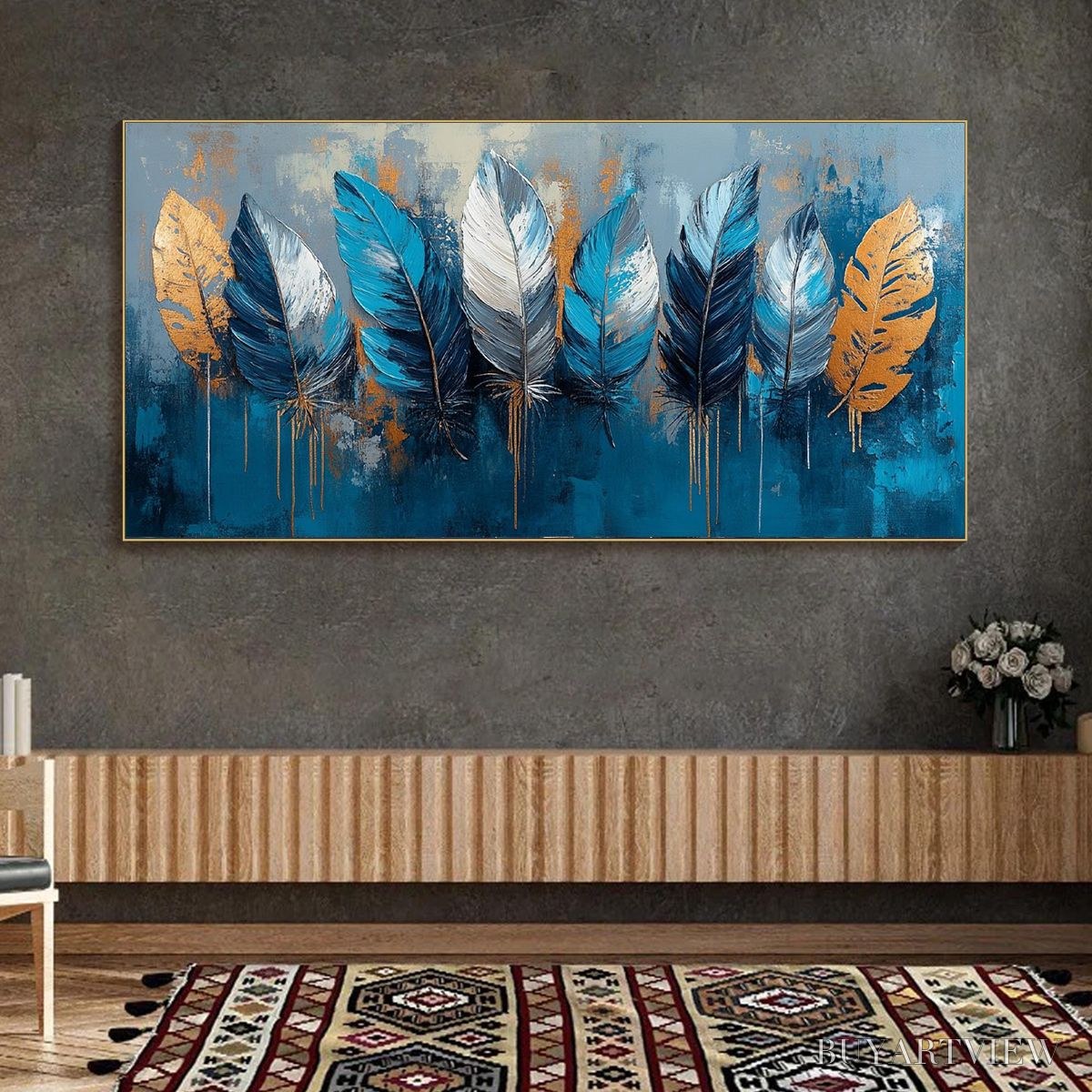 BUYARTVIEW Ethereal Feathers – Textured Still Life Oil Painting - image 6
