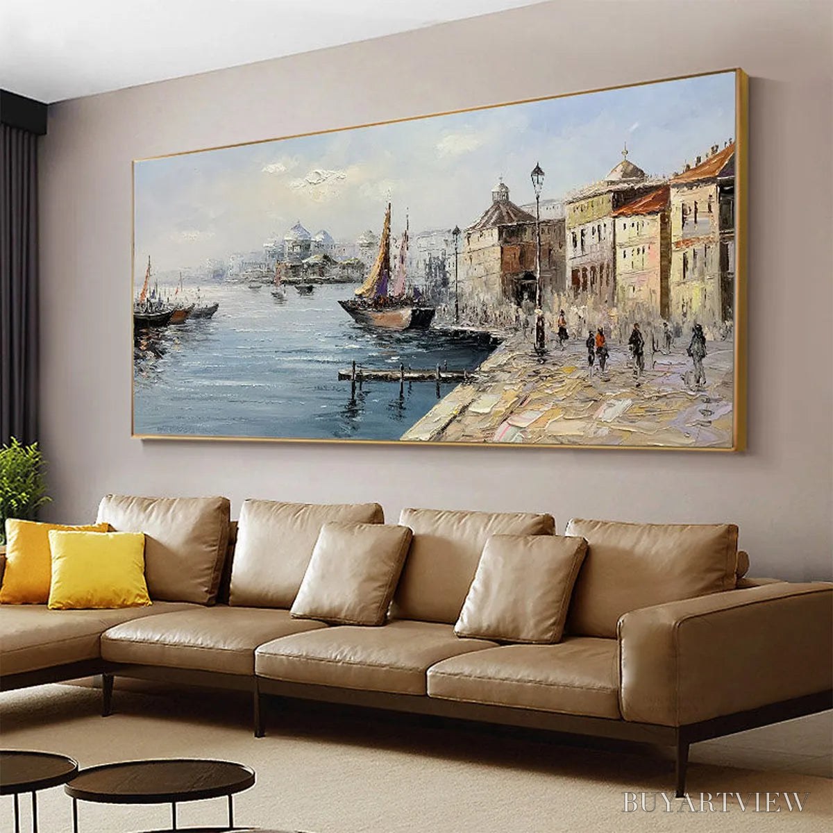 BUYARTVIEW Venetian Serenade – Panoramic Cityscape Oil Painting of Venice - image 2