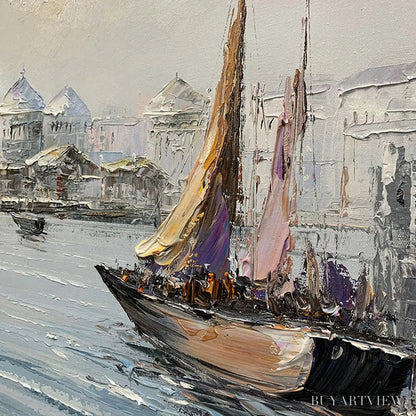 BUYARTVIEW Venetian Serenade – Panoramic Cityscape Oil Painting of Venice - image 3