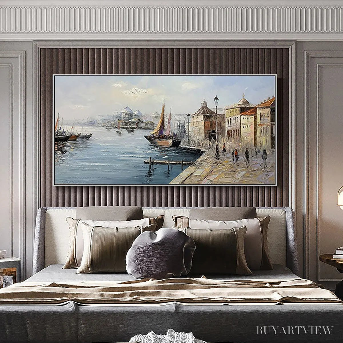BUYARTVIEW Venetian Serenade – Panoramic Cityscape Oil Painting of Venice - image 4