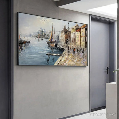 BUYARTVIEW Venetian Serenade – Panoramic Cityscape Oil Painting of Venice - image 5