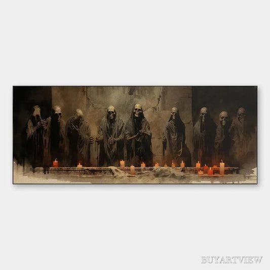 BUYARTVIEW the Last Supper – Dark Art, Gothic Decor, Panoramic - image 1
