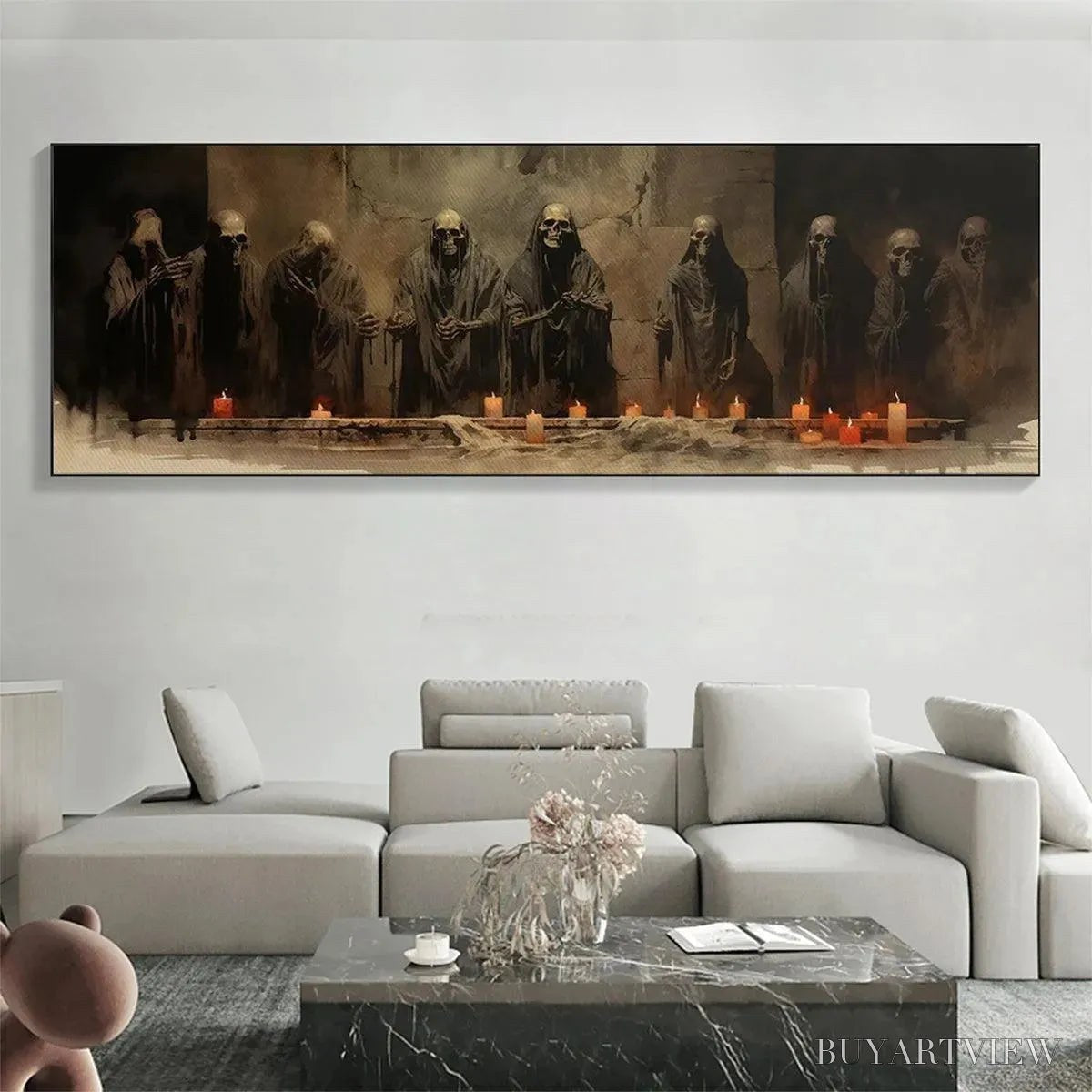 BUYARTVIEW the Last Supper – Dark Art, Gothic Decor, Panoramic - image 4