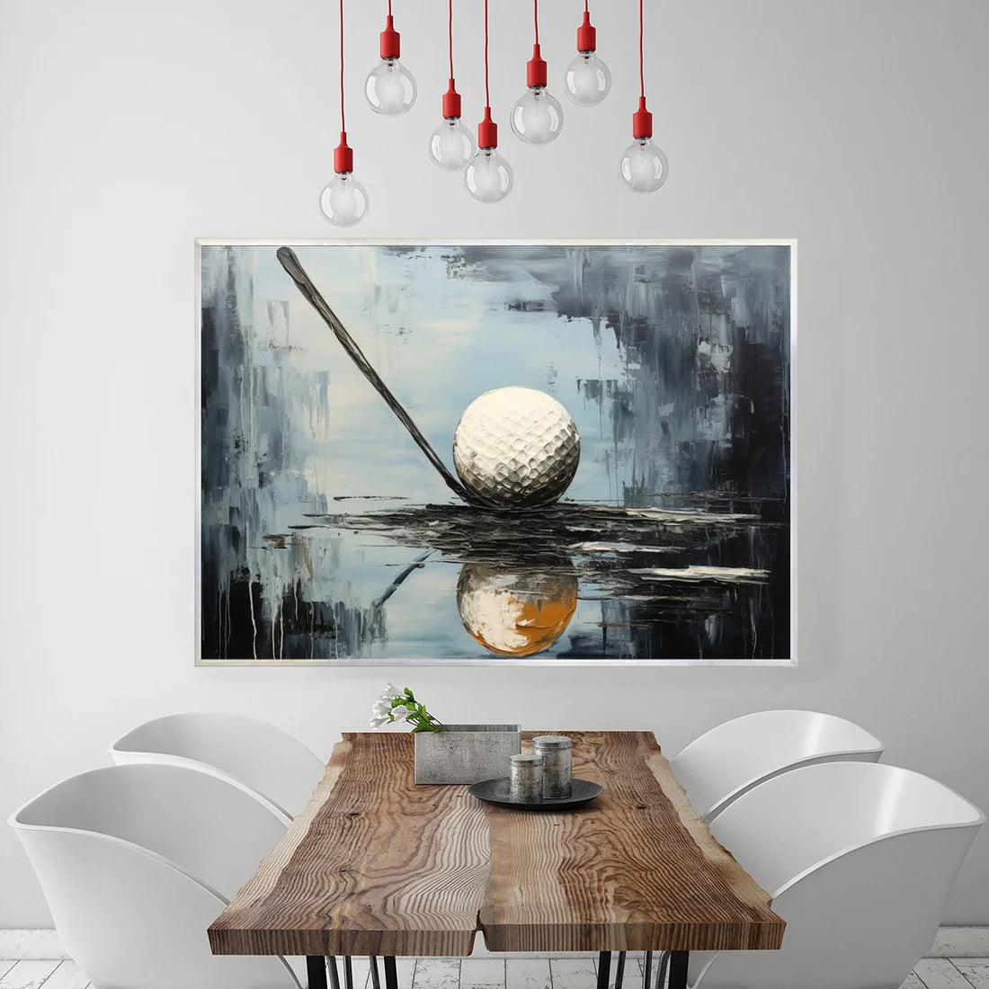 STROKE OF GENIUS: Textured Golf Still Life Oil Painting