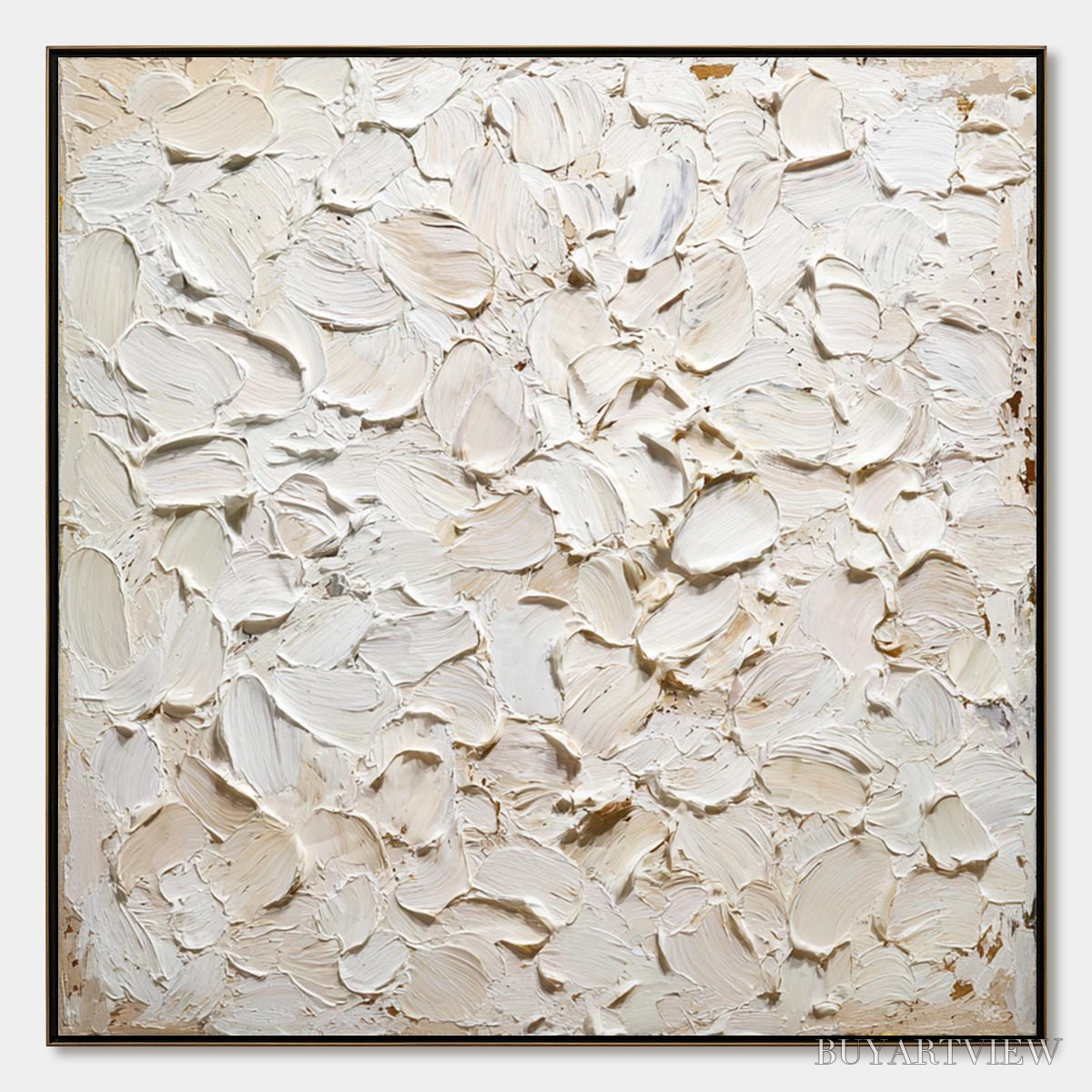BUYARTVIEW Alabaster Petals – Textured Wabi Sabi Abstract Impasto Painting - image 1