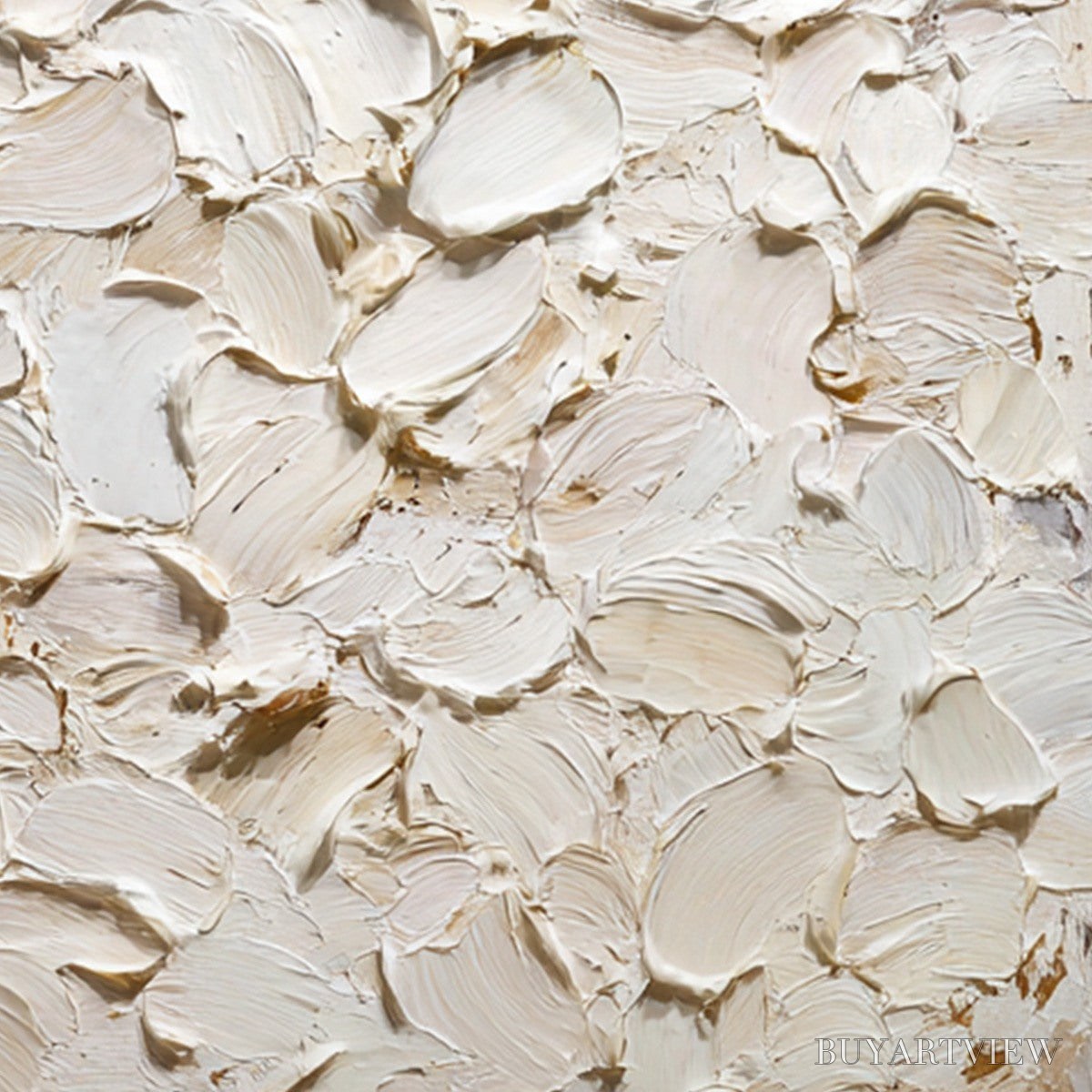 BUYARTVIEW Alabaster Petals – Textured Wabi Sabi Abstract Impasto Painting - image 3