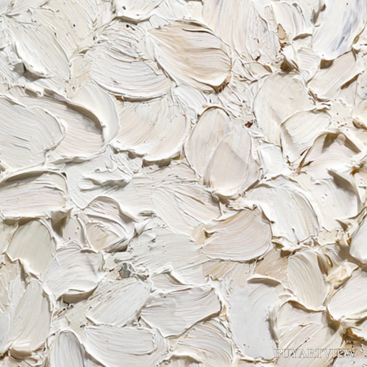 BUYARTVIEW Alabaster Petals – Textured Wabi Sabi Abstract Impasto Painting - image 5