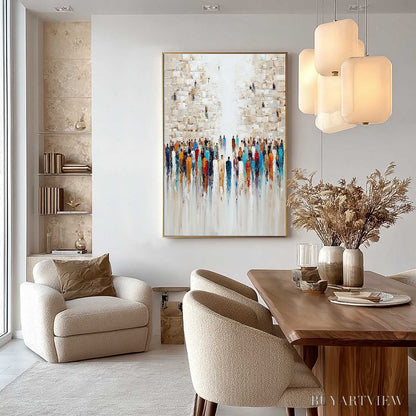 BUYARTVIEW Echoes of Faith – Textured Abstract Painting of a Spiritual Gathering - image 4