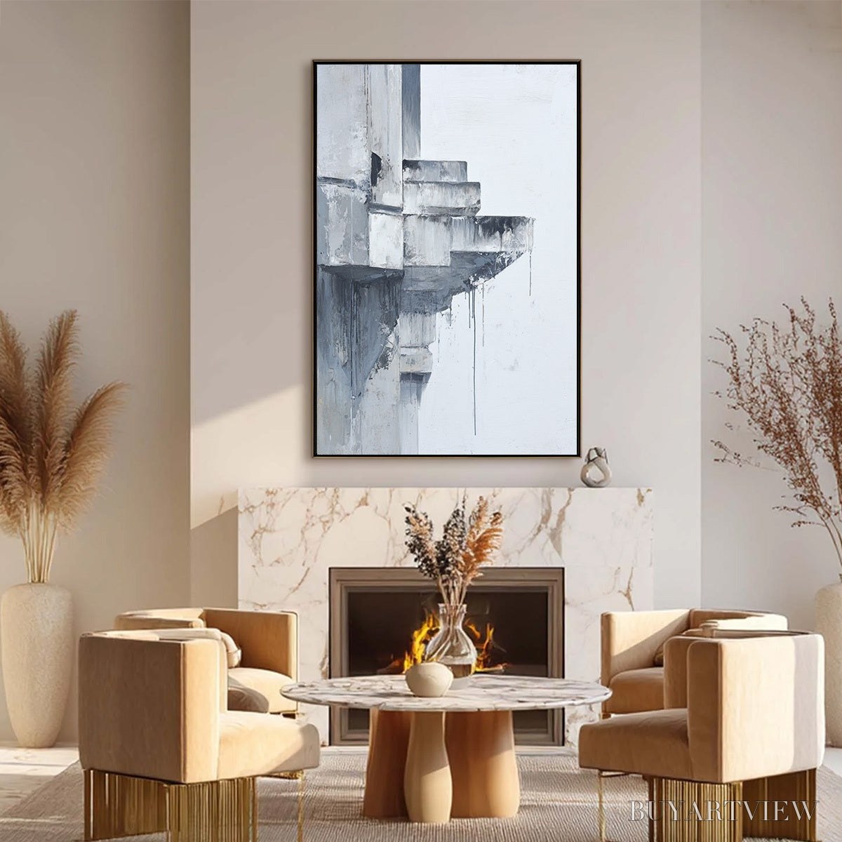 BUYARTVIEW Ascent – Minimalist Architectural Abstract Painting - image 6