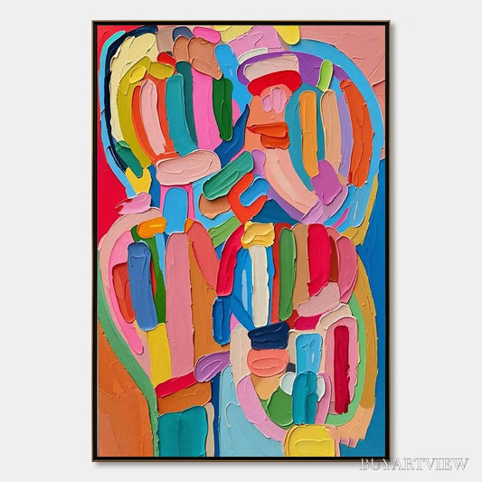 BUYARTVIEW Carnival Echo – Impasto Abstract Colorful Painting - image 1