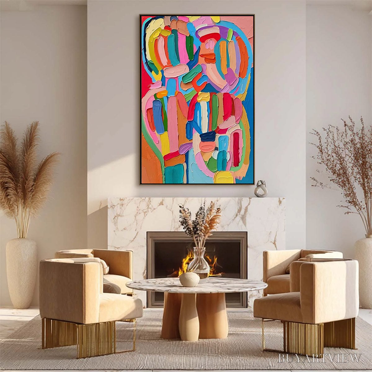 BUYARTVIEW Carnival Echo – Impasto Abstract Colorful Painting - image 3