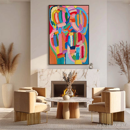 BUYARTVIEW Carnival Echo – Impasto Abstract Colorful Painting - image 3
