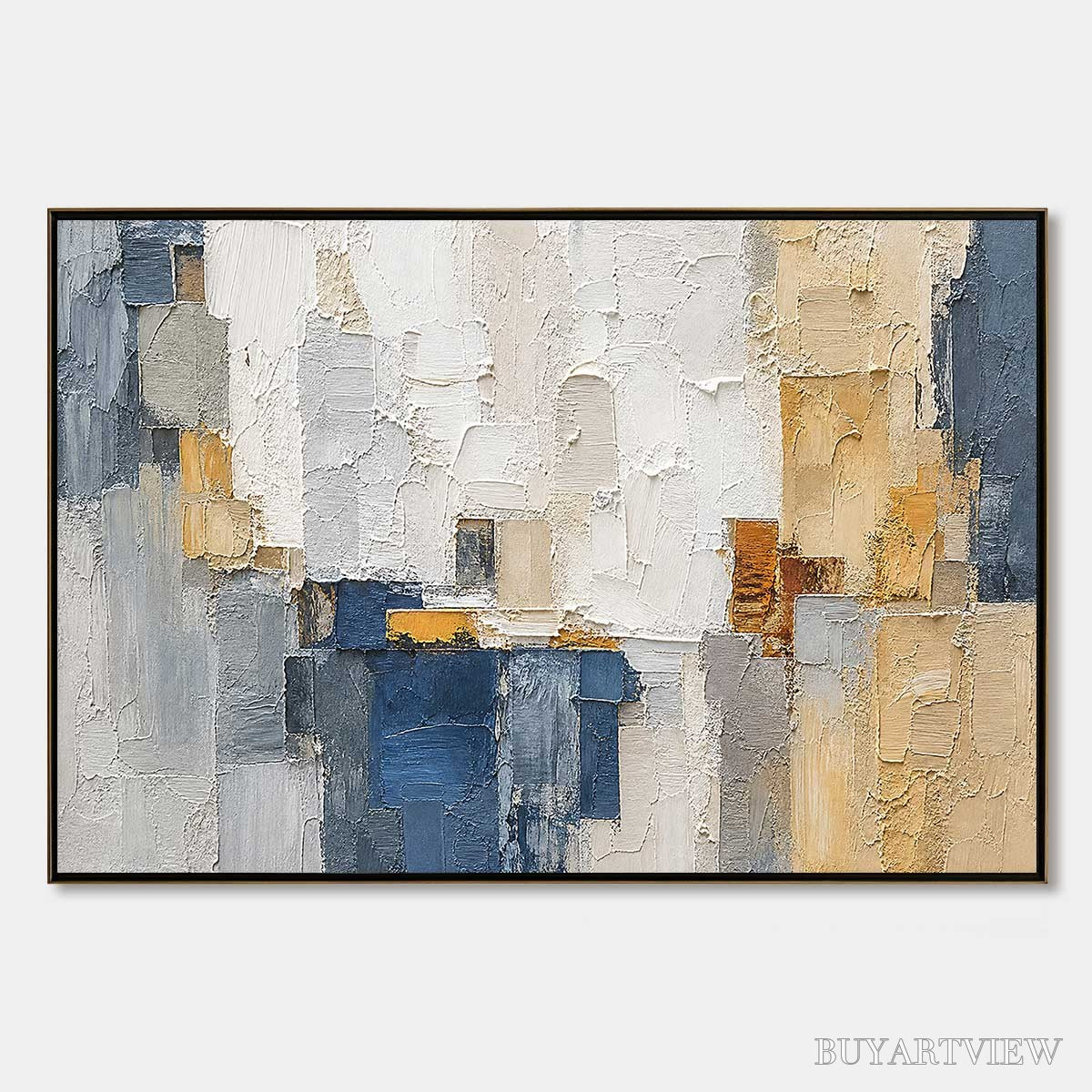 BUYARTVIEW Metropolis – Textured Abstract Cityscape Impasto Painting - image 1