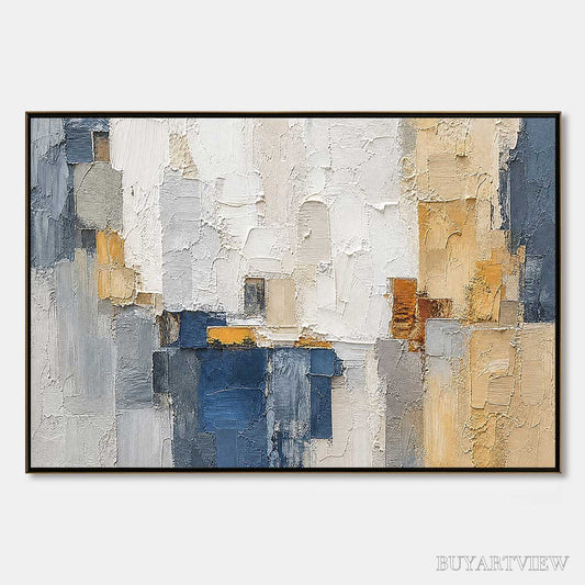 BUYARTVIEW Metropolis – Textured Abstract Cityscape Impasto Painting - image 1