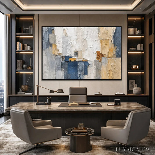 BUYARTVIEW Metropolis – Textured Abstract Cityscape Impasto Painting - image 2