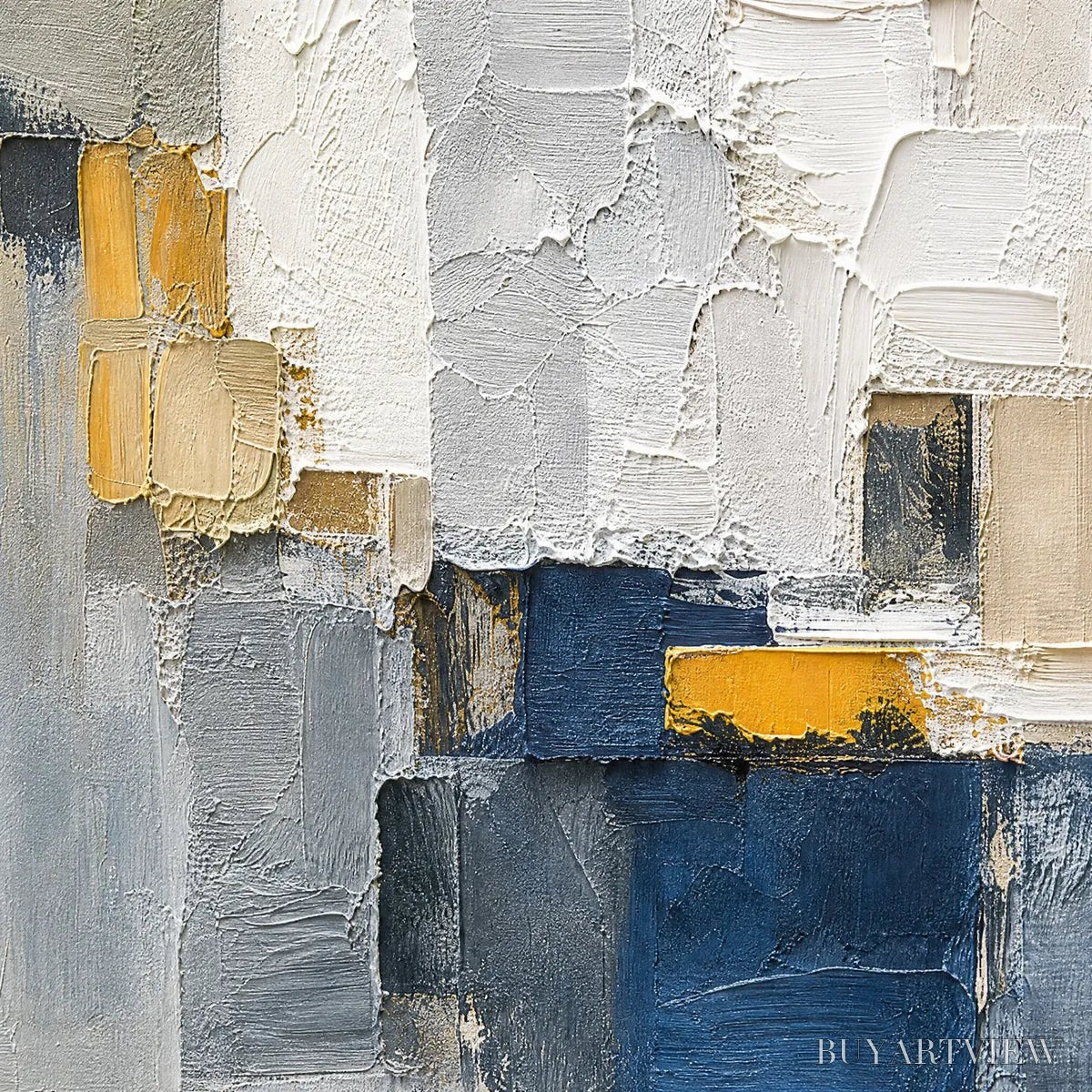BUYARTVIEW Metropolis – Textured Abstract Cityscape Impasto Painting - image 3