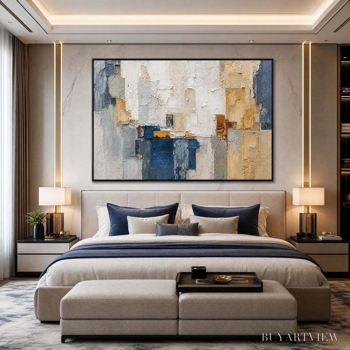 BUYARTVIEW Metropolis – Textured Abstract Cityscape Impasto Painting - image 4