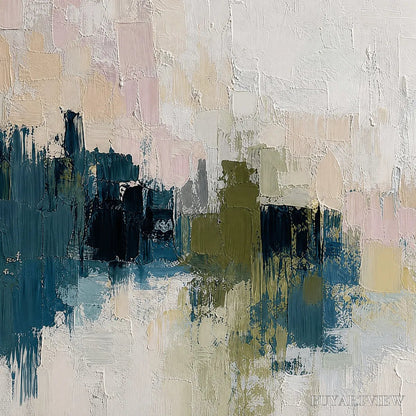 BUYARTVIEW Dawn'S Embrace – Textured Impasto Abstract Cityscape Painting - image 3