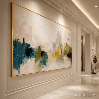BUYARTVIEW Dawn'S Embrace – Textured Impasto Abstract Cityscape Painting - image 4