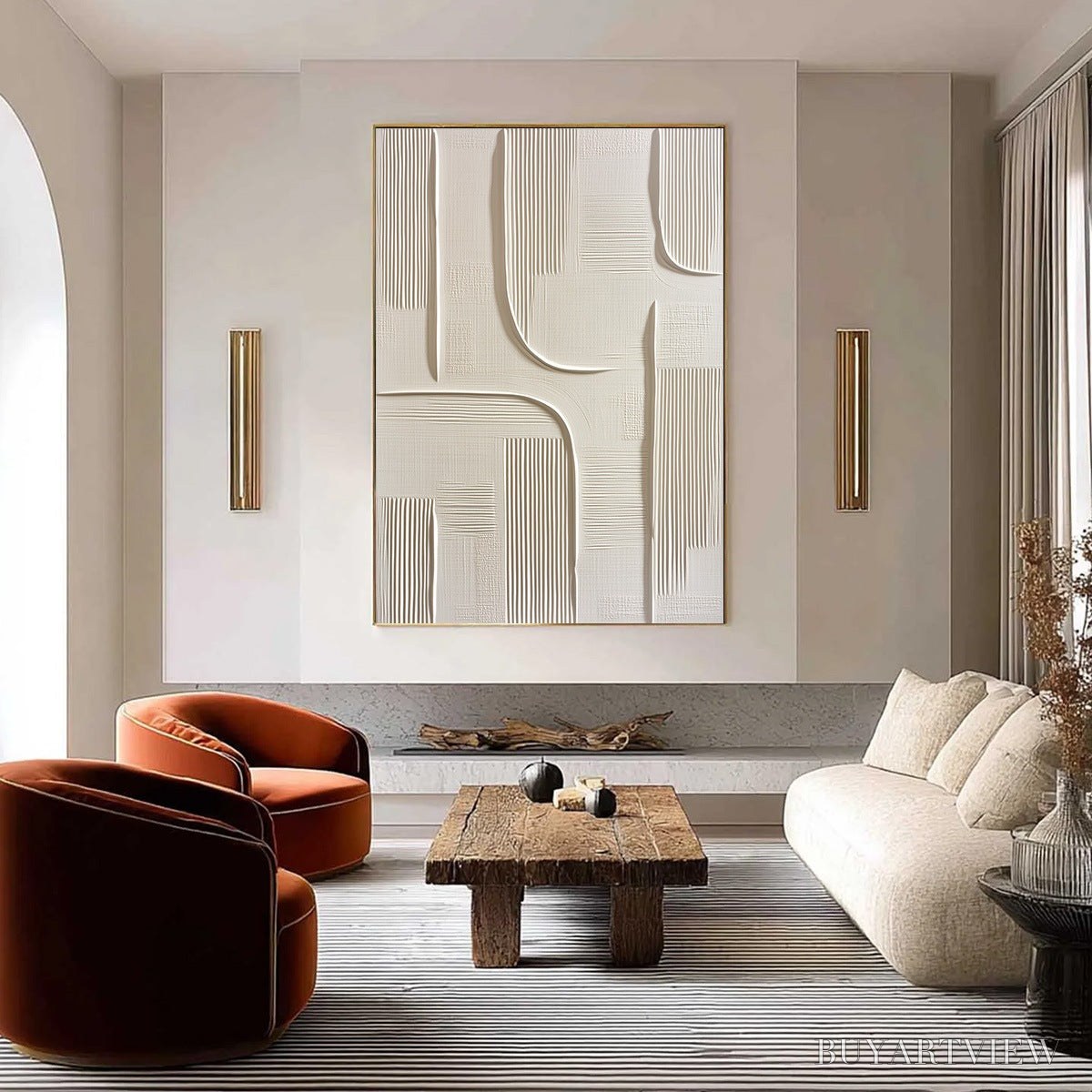 BUYARTVIEW Urban Pathways – Textured Minimalist Wabi Sabi Abstract - image 2