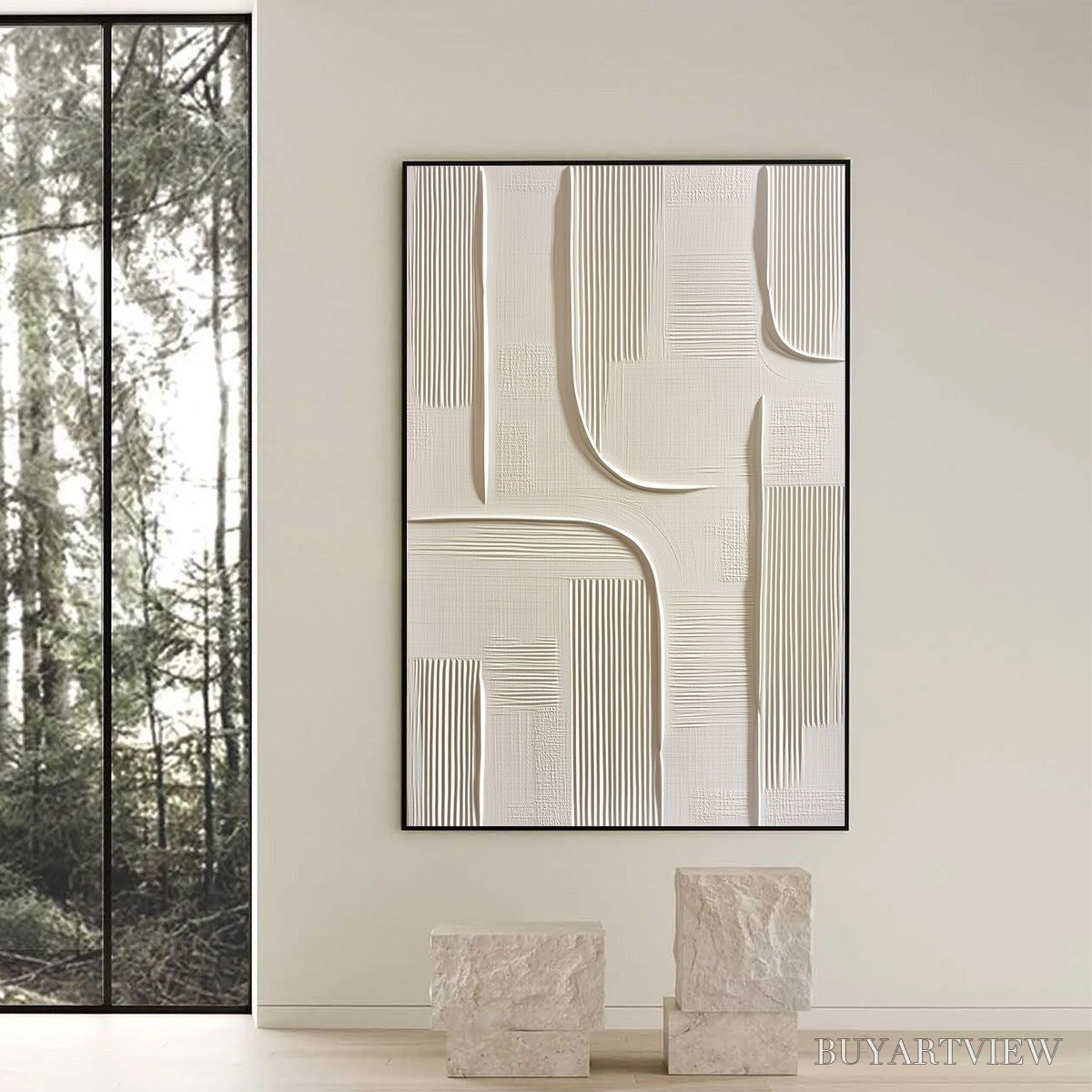 BUYARTVIEW Urban Pathways – Textured Minimalist Wabi Sabi Abstract - image 6