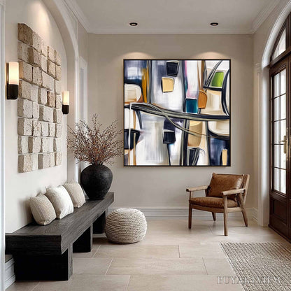 BUYARTVIEW Junction – Modern Abstract Textured Square Painting - image 4