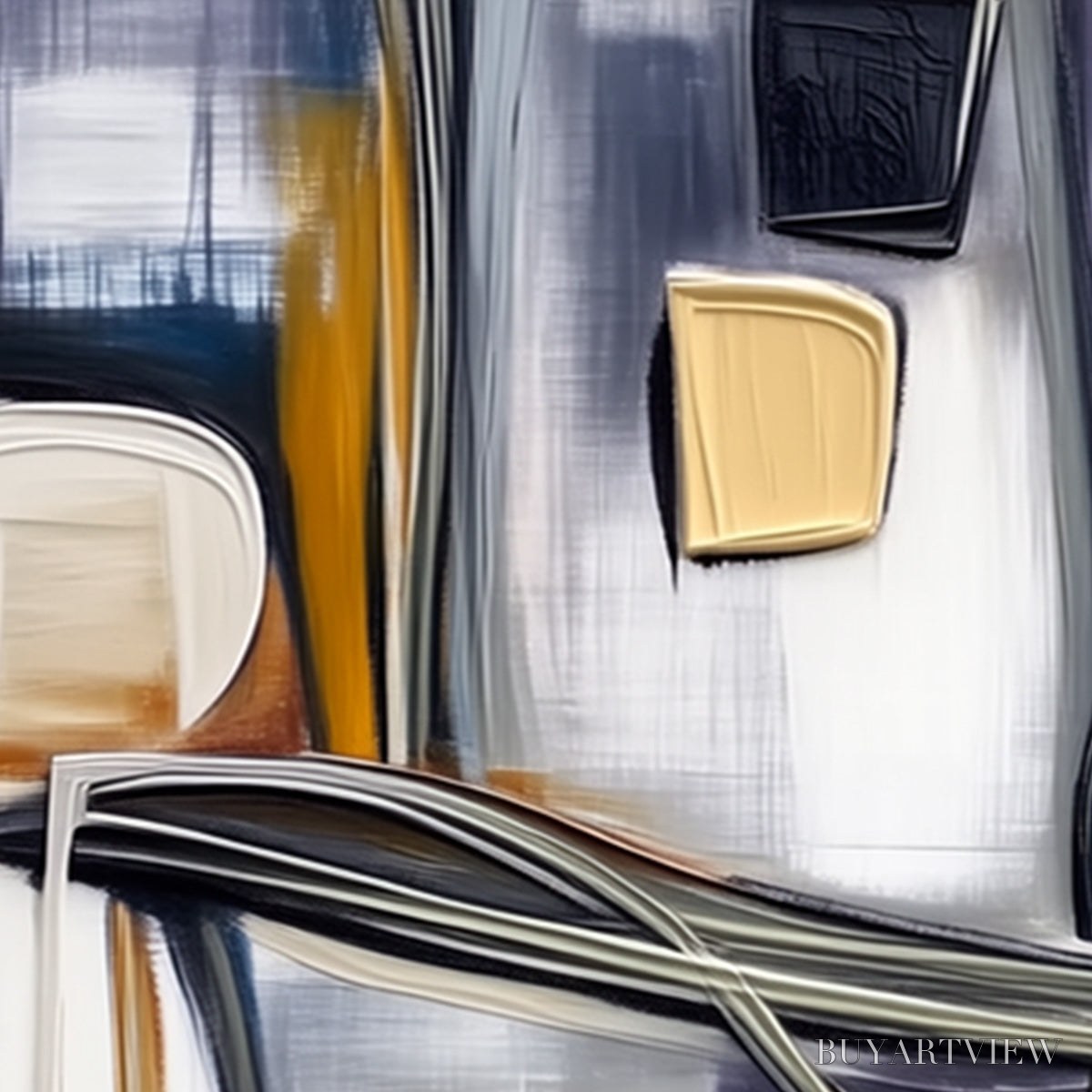BUYARTVIEW Junction – Modern Abstract Textured Square Painting - image 5