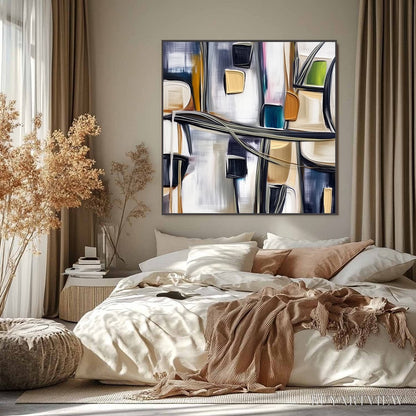 BUYARTVIEW Junction – Modern Abstract Textured Square Painting - image 6