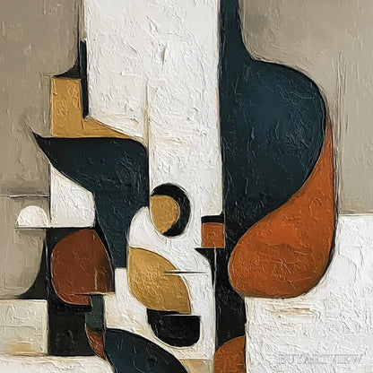 BUYARTVIEW Urban Fragments – Textured Vertical Abstract Painting for Modern Decor - image 3