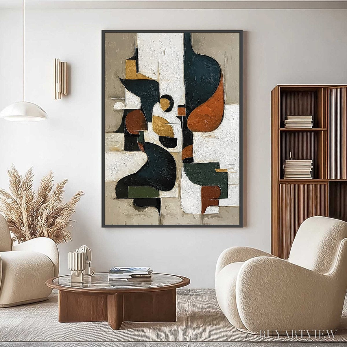 BUYARTVIEW Urban Fragments – Textured Vertical Abstract Painting for Modern Decor - image 4