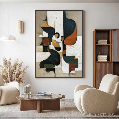 BUYARTVIEW Urban Fragments – Textured Vertical Abstract Painting for Modern Decor - image 4