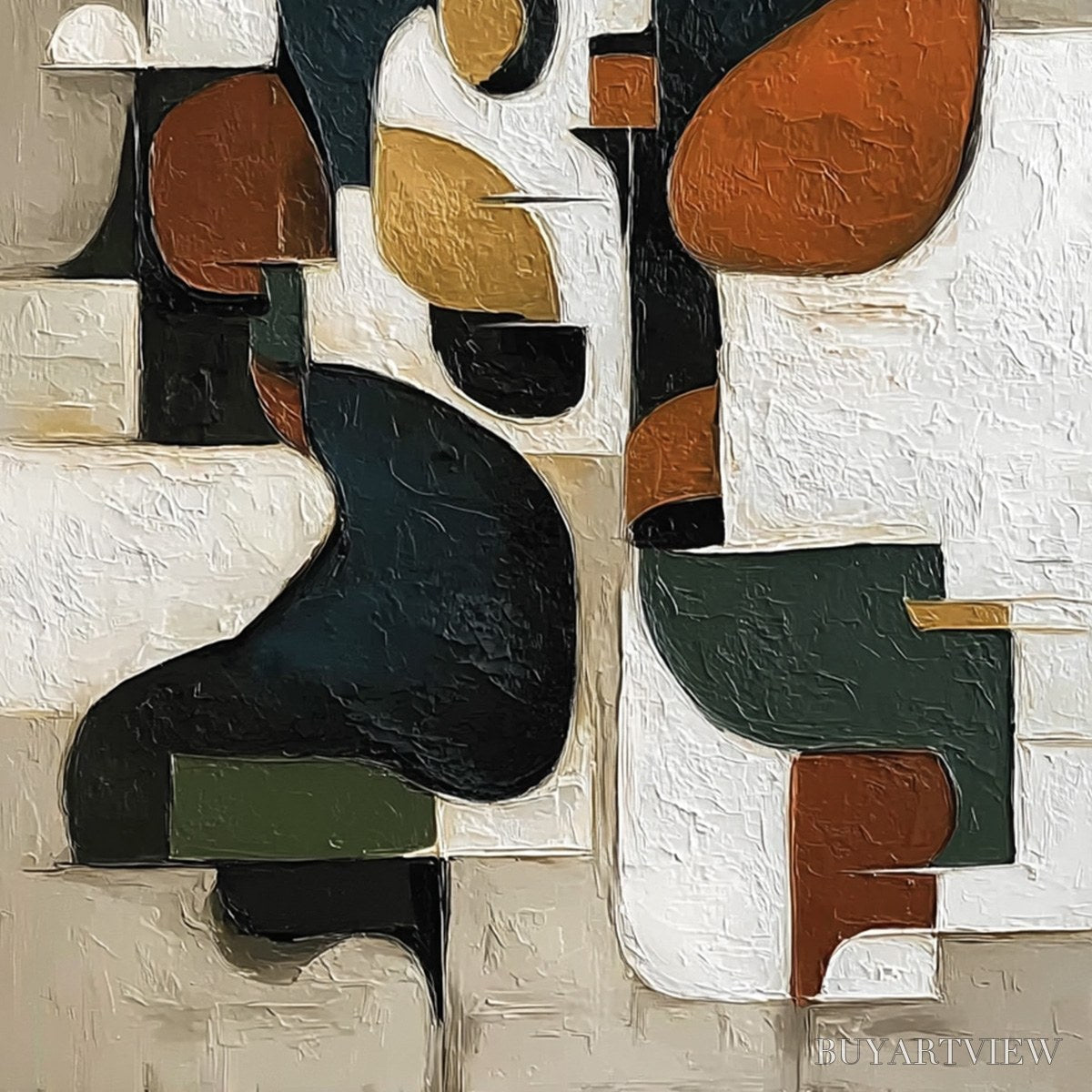 BUYARTVIEW Urban Fragments – Textured Vertical Abstract Painting for Modern Decor - image 5