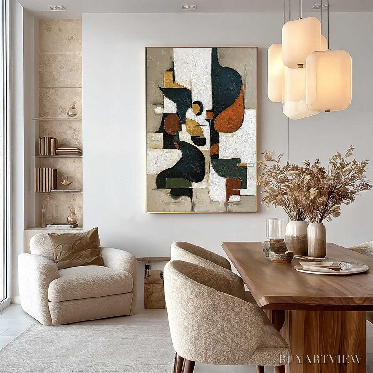 BUYARTVIEW Urban Fragments – Textured Vertical Abstract Painting for Modern Decor - image 6