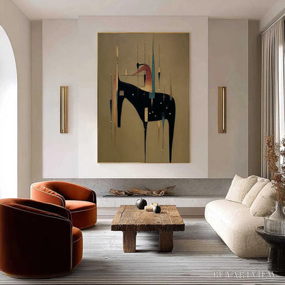 BUYARTVIEW Urban Sentinel – Vertical Minimalist Abstract Painting with Textured Cityscape Elements - image 4