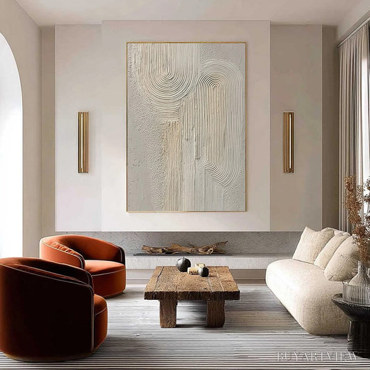 BUYARTVIEW Urban Sanctuary – Textured Minimalist Arch Abstract Painting - image 2