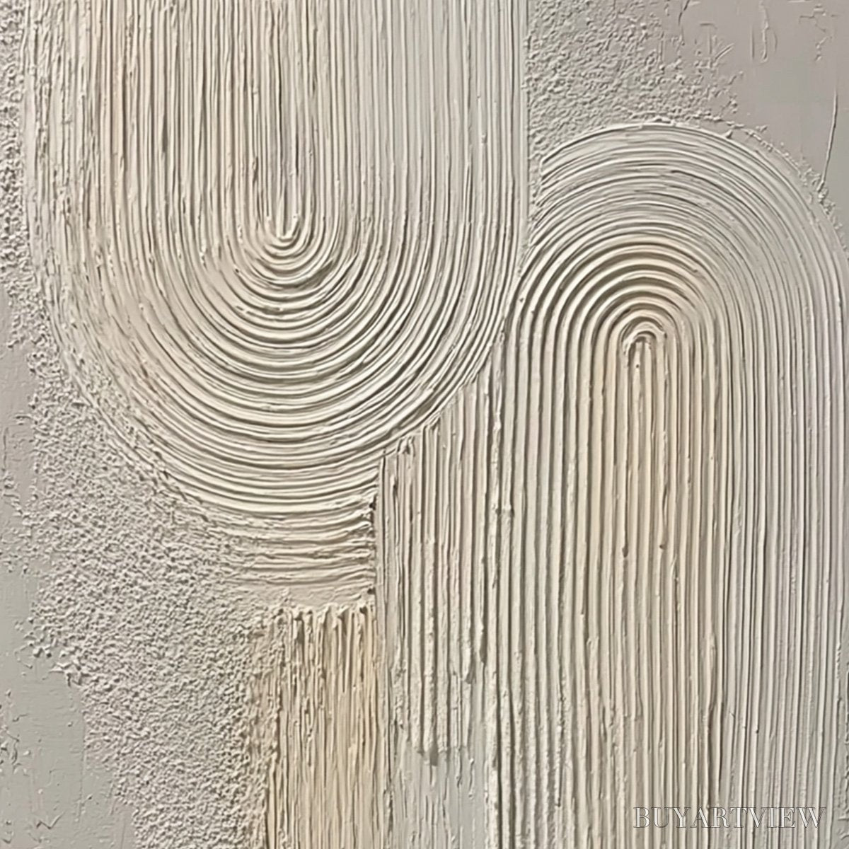 BUYARTVIEW Urban Sanctuary – Textured Minimalist Arch Abstract Painting - image 3