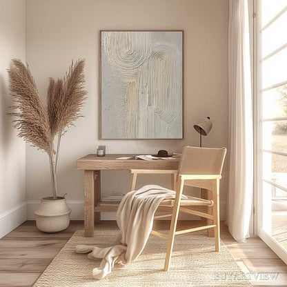 BUYARTVIEW Urban Sanctuary – Textured Minimalist Arch Abstract Painting - image 4