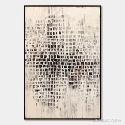 BUYARTVIEW Urban Grid – Textured Minimalist Abstract Painting for Modern Decor - image 1