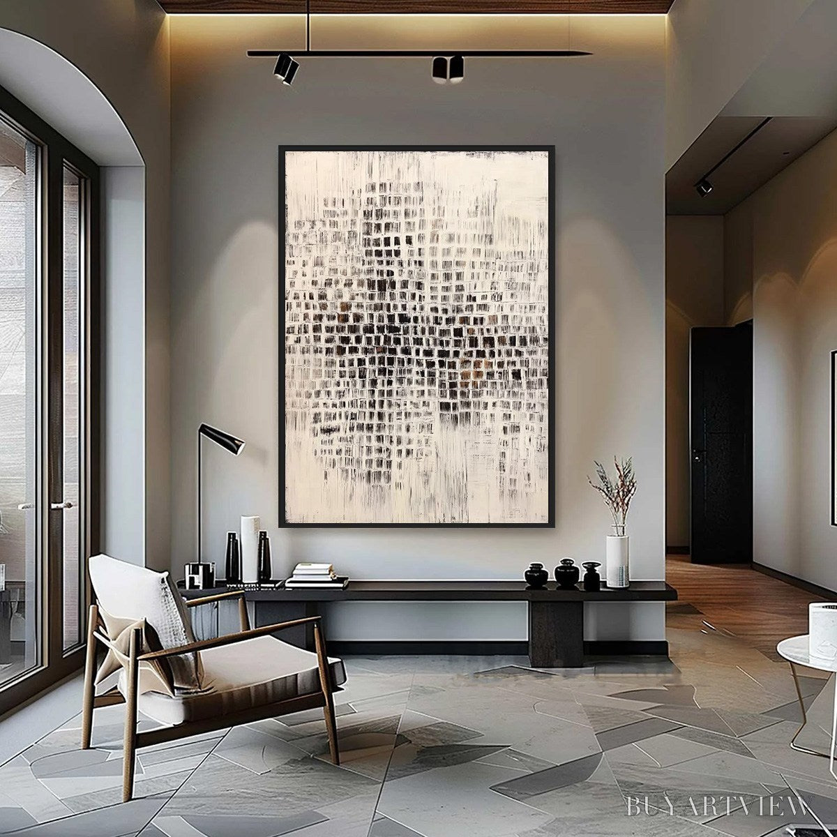 BUYARTVIEW Urban Grid – Textured Minimalist Abstract Painting for Modern Decor - image 2