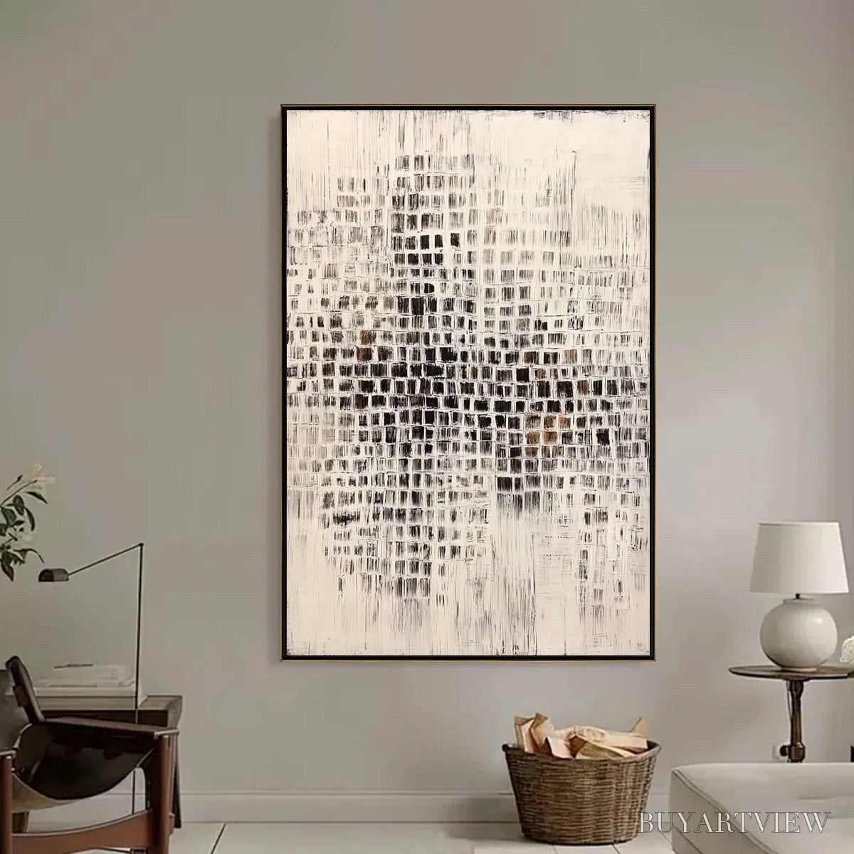 BUYARTVIEW Urban Grid – Textured Minimalist Abstract Painting for Modern Decor - image 6