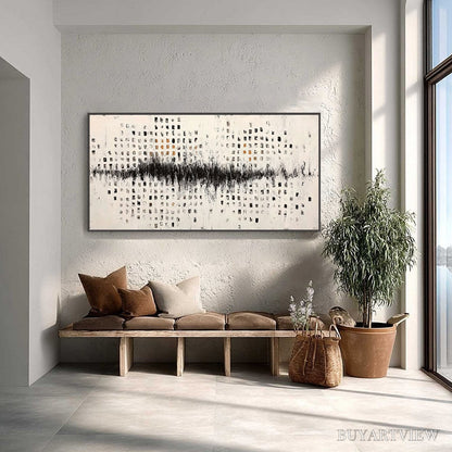 BUYARTVIEW Urban Echo – Large Black and White Textured Abstract Painting - image 2