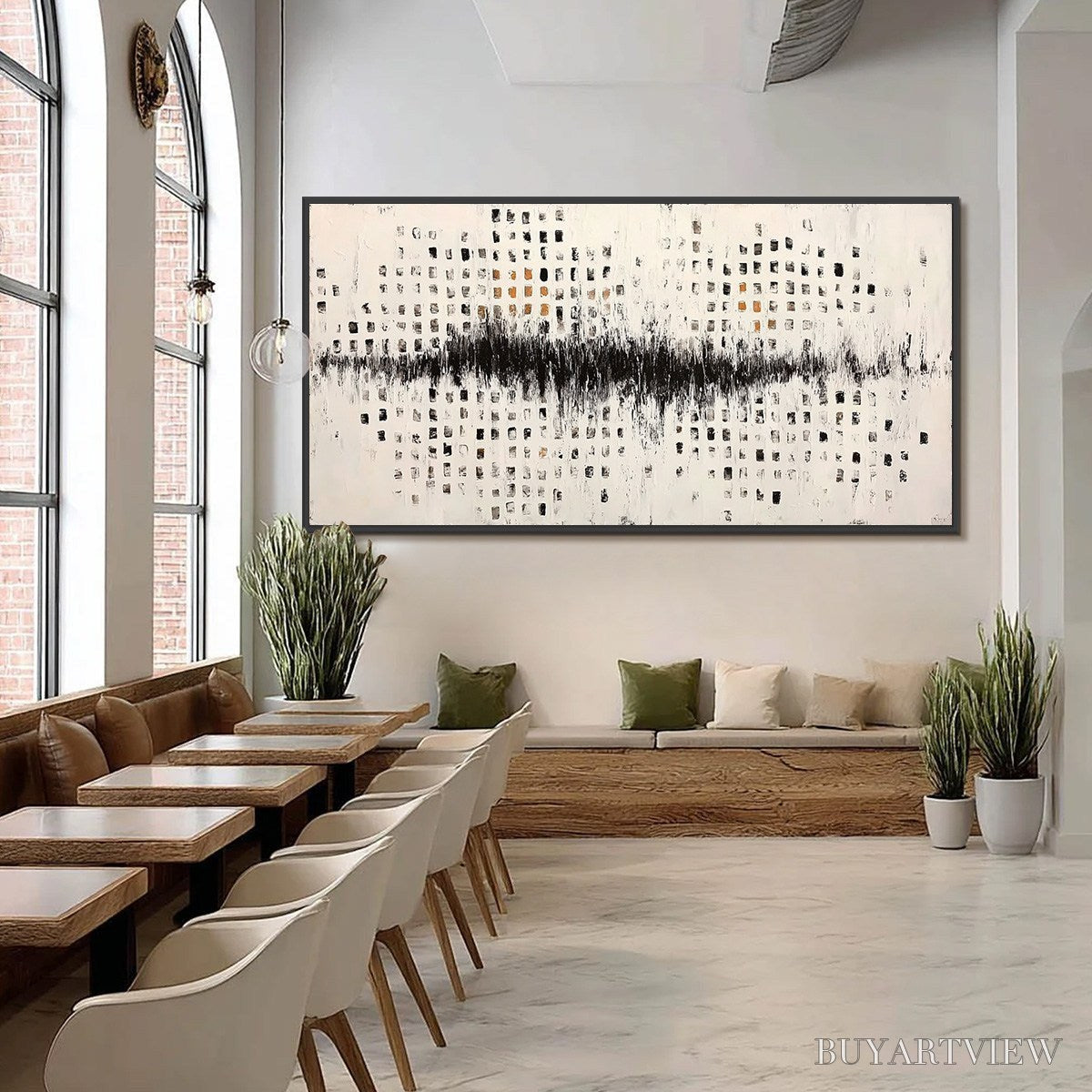BUYARTVIEW Urban Echo – Large Black and White Textured Abstract Painting - image 6