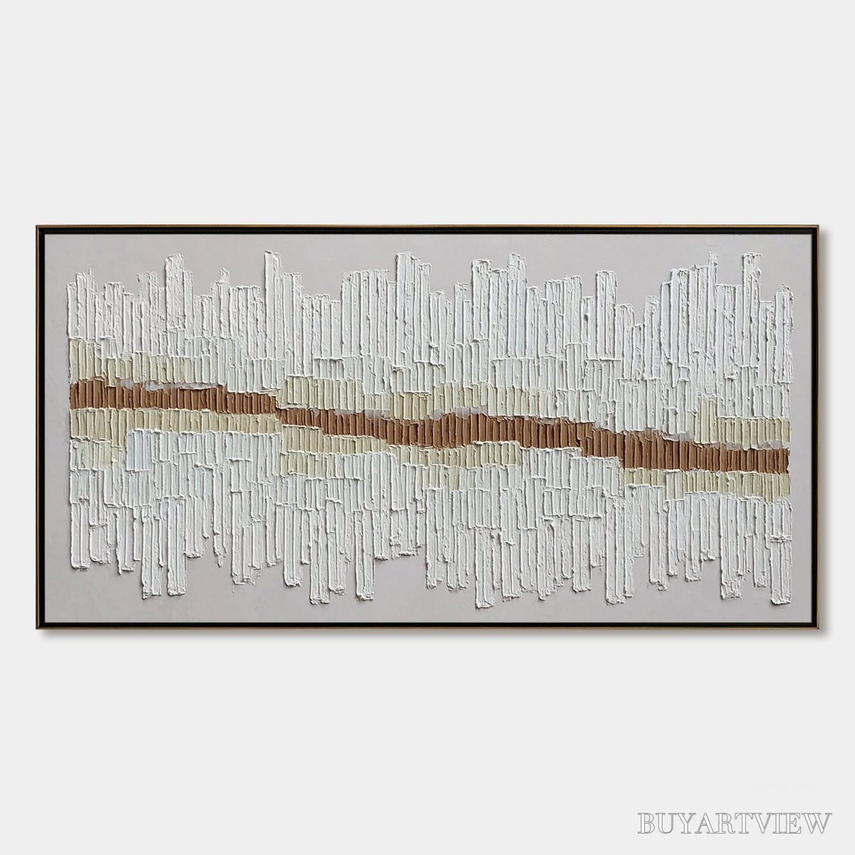 BUYARTVIEW Urban Rhythm – Large Horizontal Textured Minimalist Abstract Painting - image 1